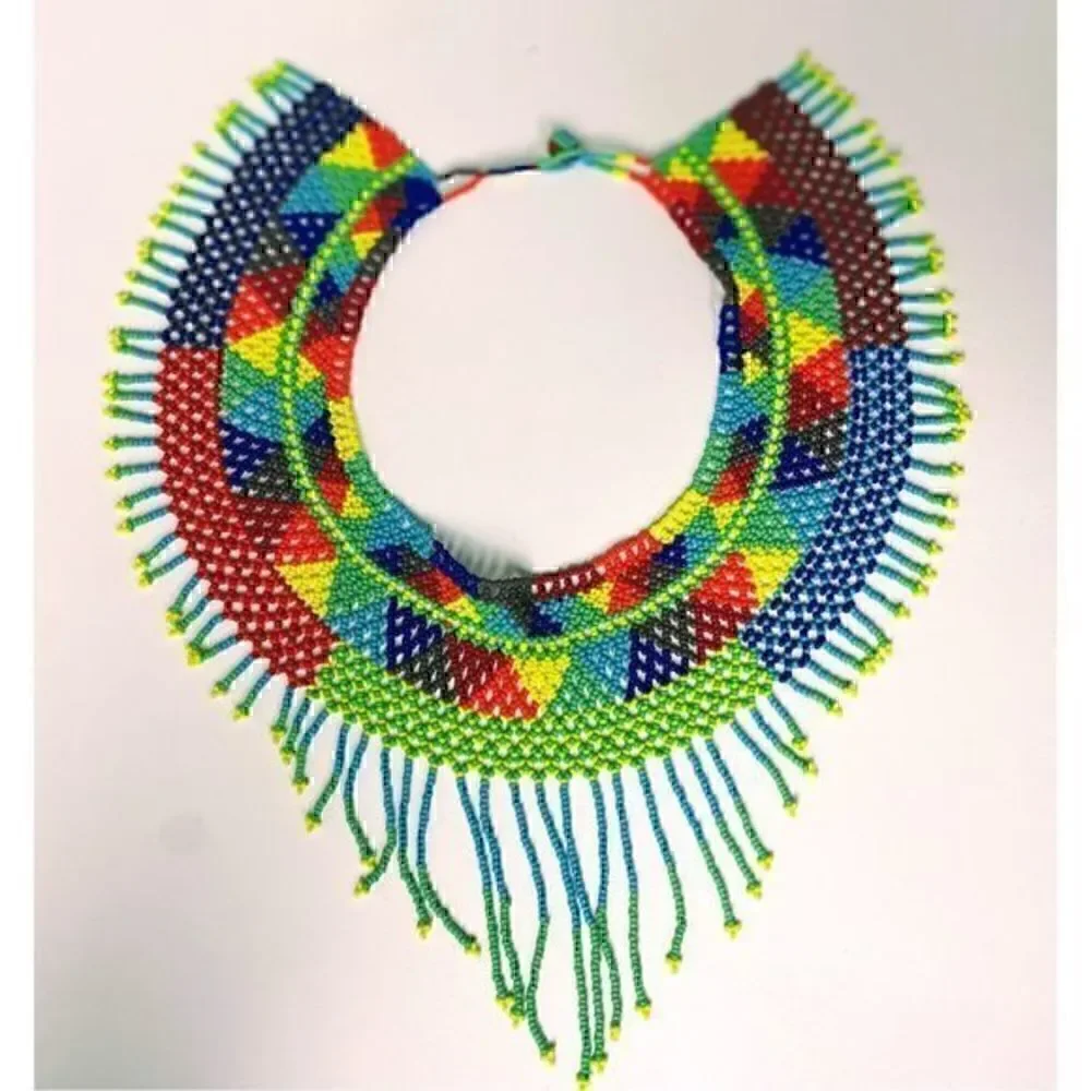 New Beautiful Handmade Colorful Beaded Mexican Collar Necklace
